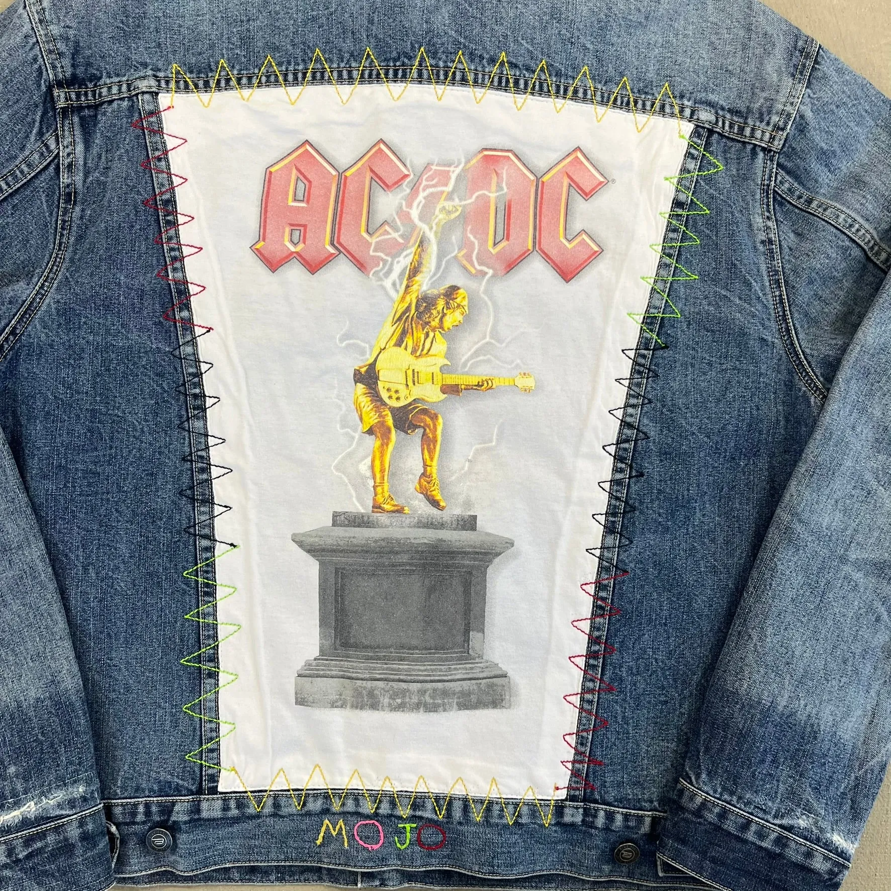 F- HOM AC/DC Nirvana Reworked Custom Denim Jacket sold by HG Vintage product image thumbnail 5
