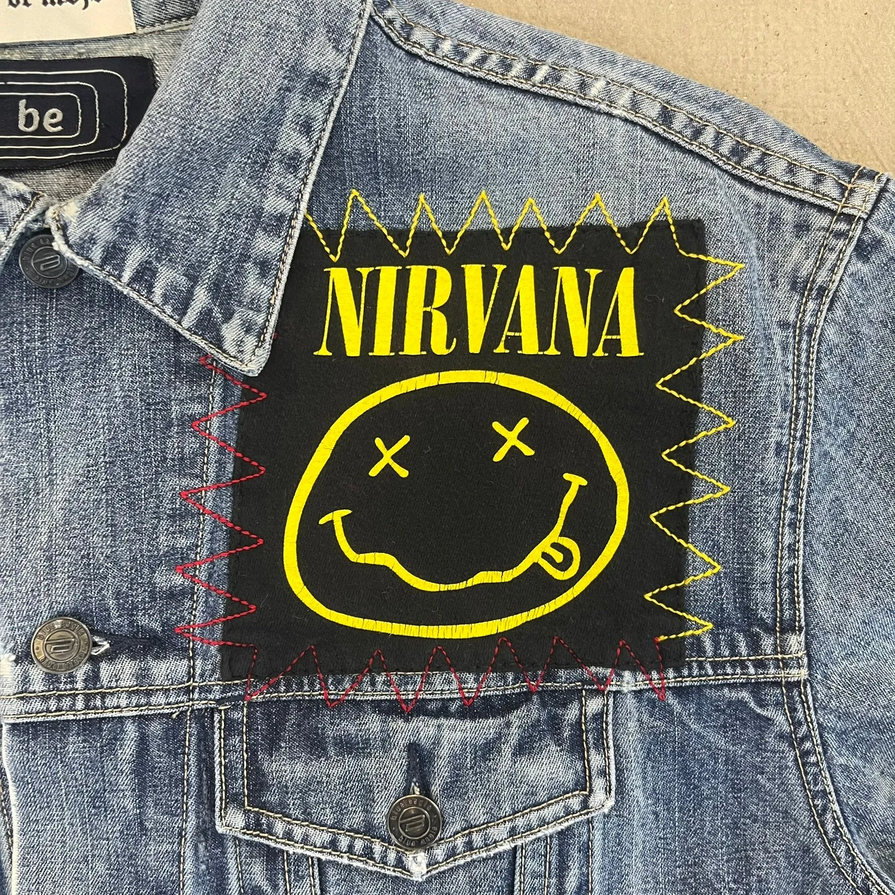 F- HOM AC/DC Nirvana Reworked Custom Denim Jacket sold by HG Vintage product image thumbnail 2