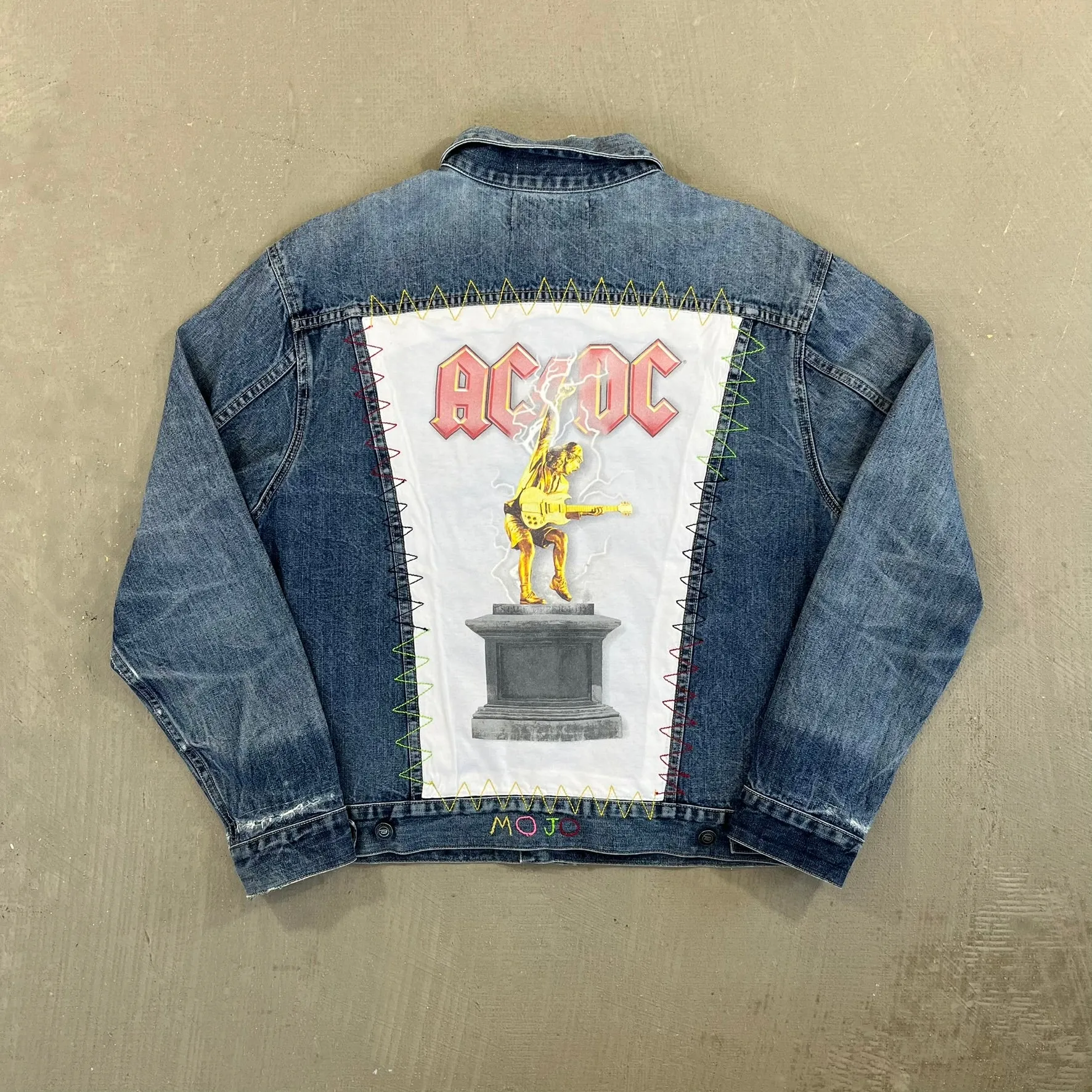 F- HOM AC/DC Nirvana Reworked Custom Denim Jacket sold by HG Vintage product image thumbnail 4