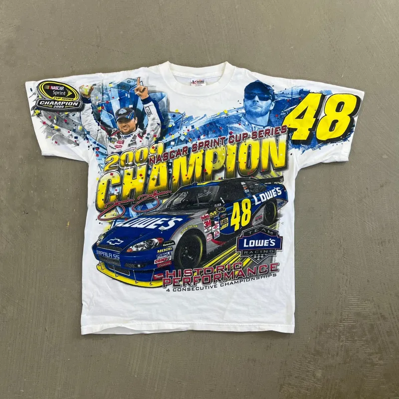 F- '09 Nascar Chase Authentic Jimmie Johnson Sprint Cup Champion Tee sold by HG Vintage