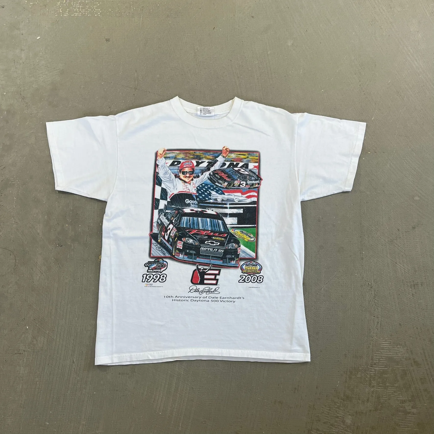 F- '08 Nascar Chase Authentic Dale Earnhardt Daytona 10 year Anniversary Tee sold by HG Vintage