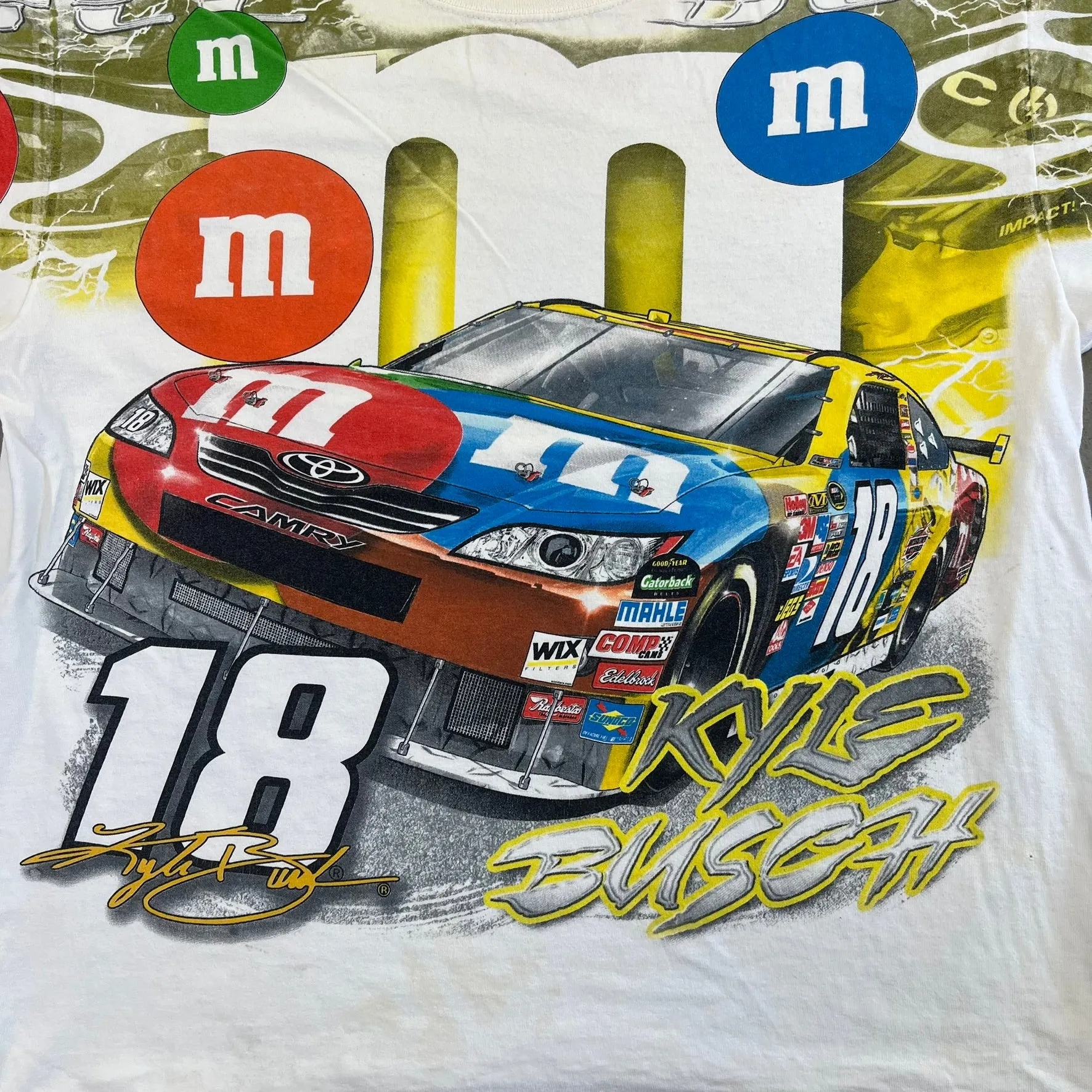 F- '08 Nascar Chase Authentic Kyle Busch M&M Car Jumbo Print Tee sold by HG Vintage product image thumbnail 2