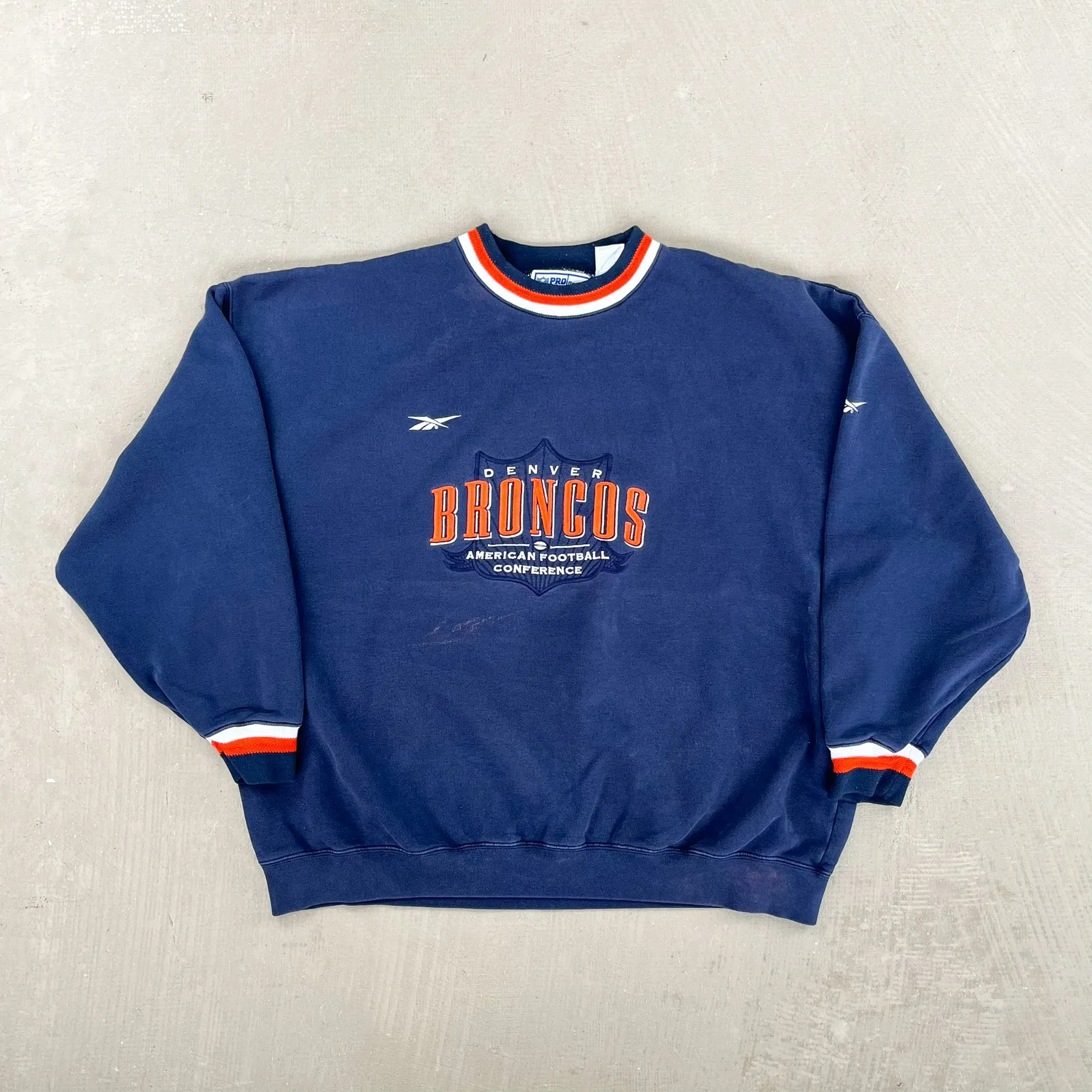 F- Vintage Denver Broncos NFL Reebok Pro Line Embroidered Text Crewneck sold by HG Vintage