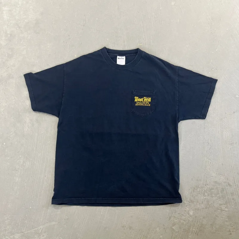 F- Vintage '01 Boothill Saloon Daytona Beach Bike Hill Pocket Tee sold by HG Vintage