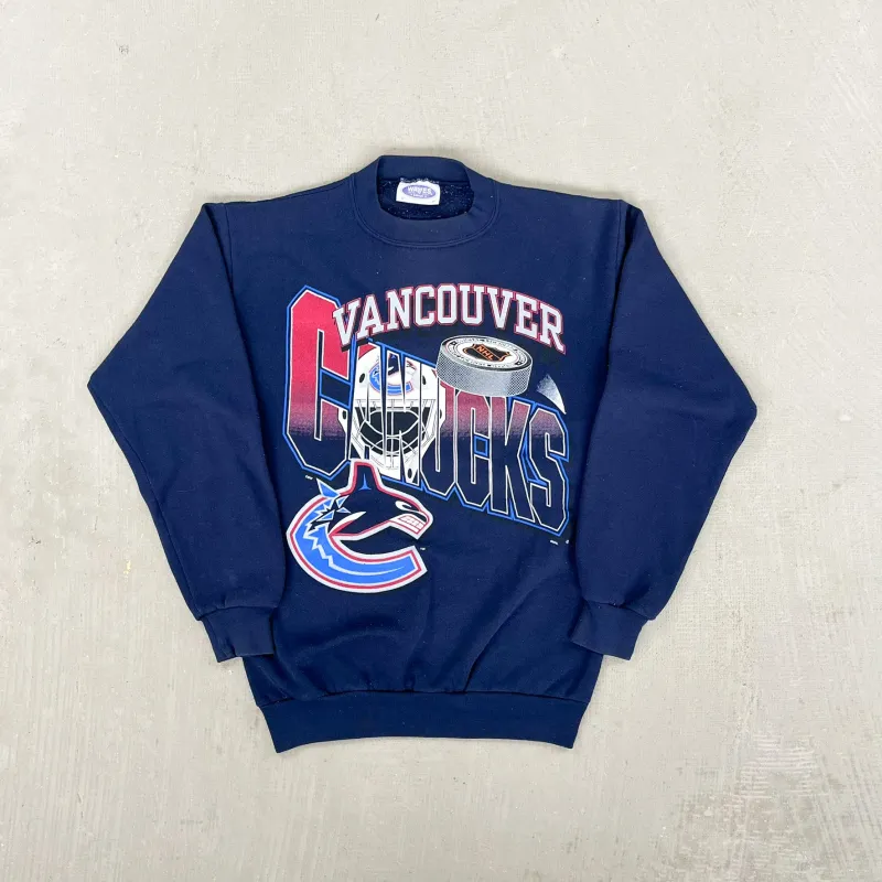 F- Vintage Vancouver Canucks NHL Waves Logo Crewneck sold by HG Vintage