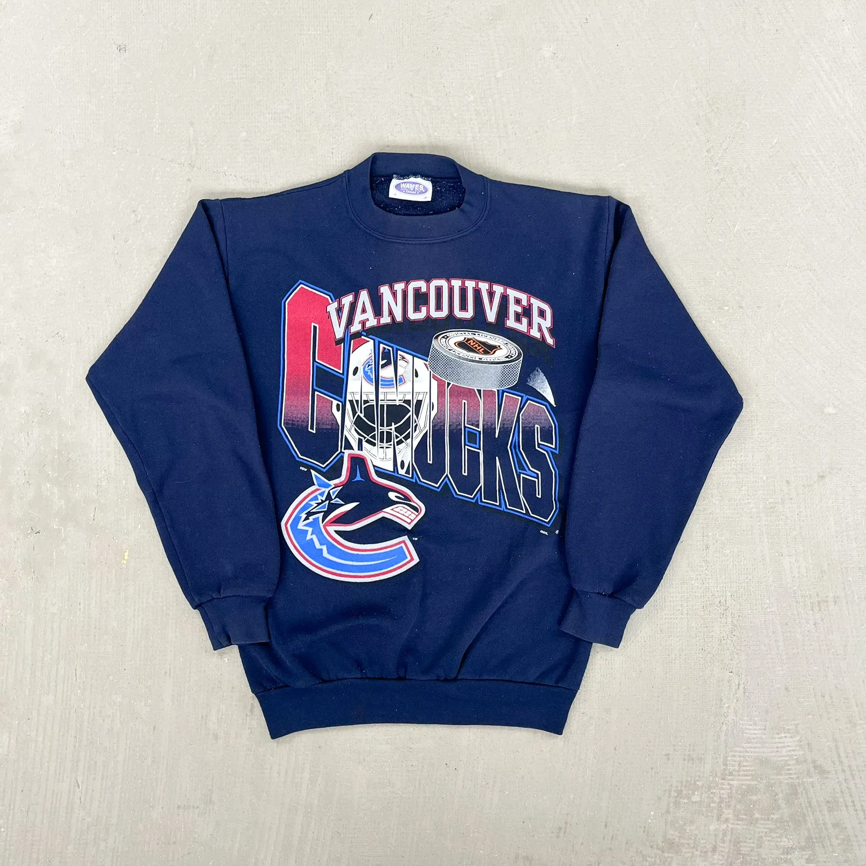 F- Vintage Vancouver Canucks NHL Waves Logo Crewneck sold by HG Vintage