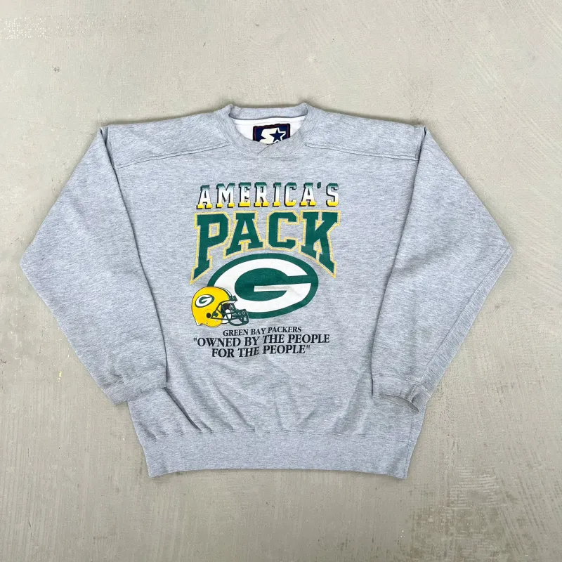 F- Vintage Green Bay Packers NFL Starter Owned By The People Crewneck sold by HG Vintage