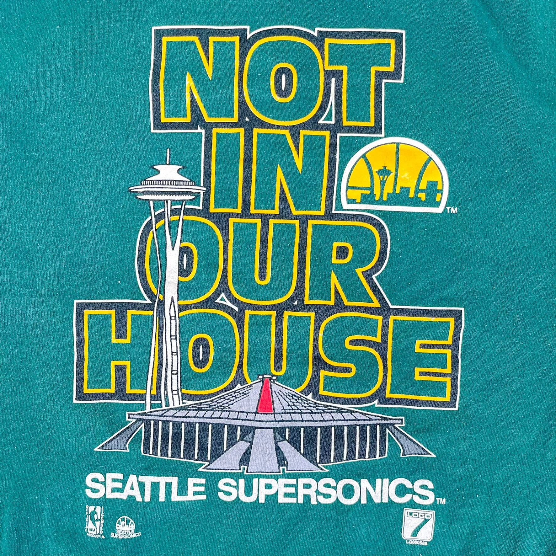 F- Vintage Seattle Supersonics NBA Logo 7 Hanes Heavyweight Tag Crewneck sold by HG Vintage product image thumbnail 2