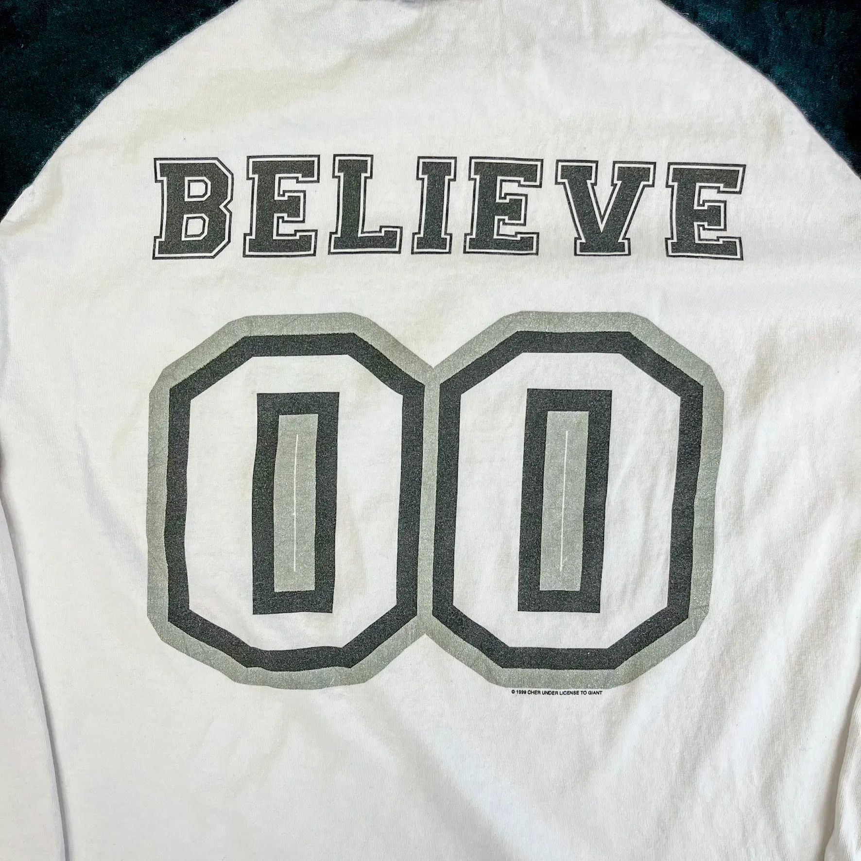 F- Vintage '99 Cher Believe Text Tour Long Sleeve Raglan Tee sold by HG Vintage product image thumbnail 5
