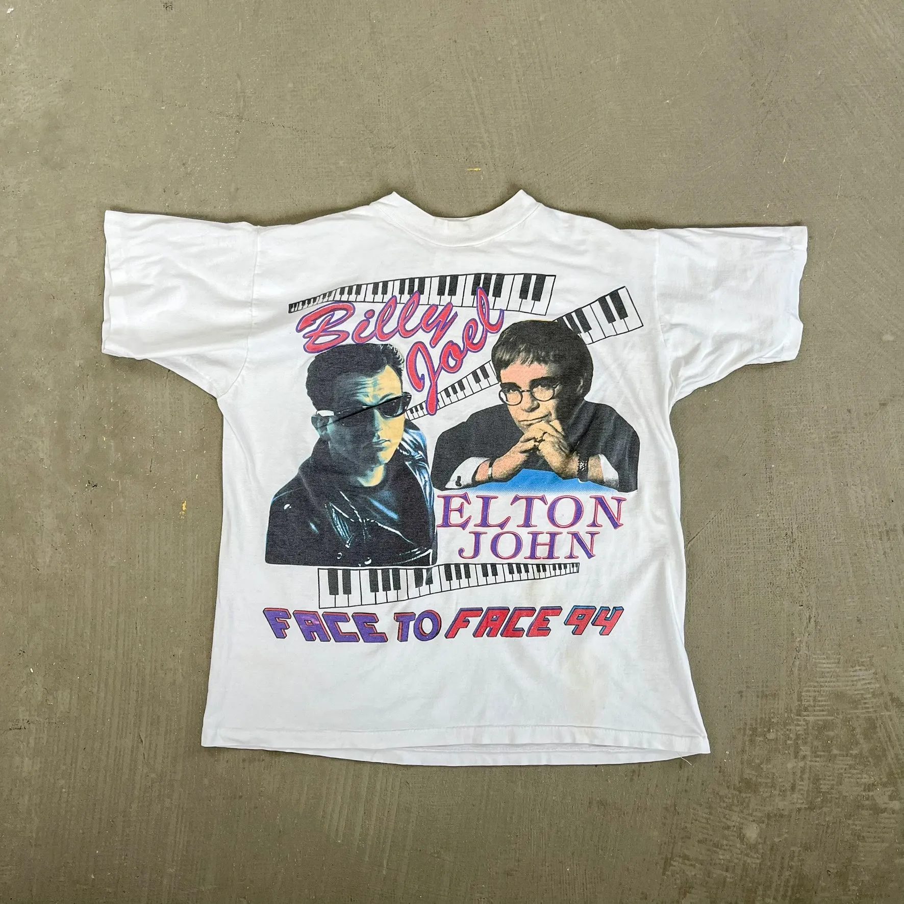 F- Vintage '94 Elton John & Billy Joel Face To Face Tour Single Stitch Tee sold by HG Vintage
