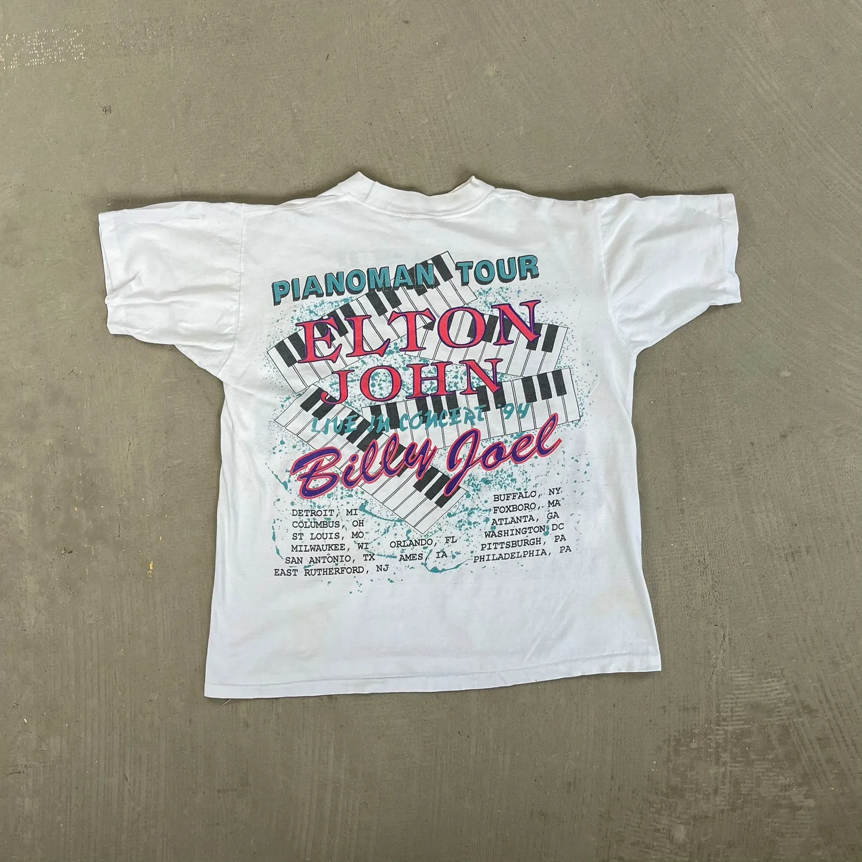 F- Vintage '94 Elton John & Billy Joel Face To Face Tour Single Stitch Tee sold by HG Vintage product image thumbnail 5