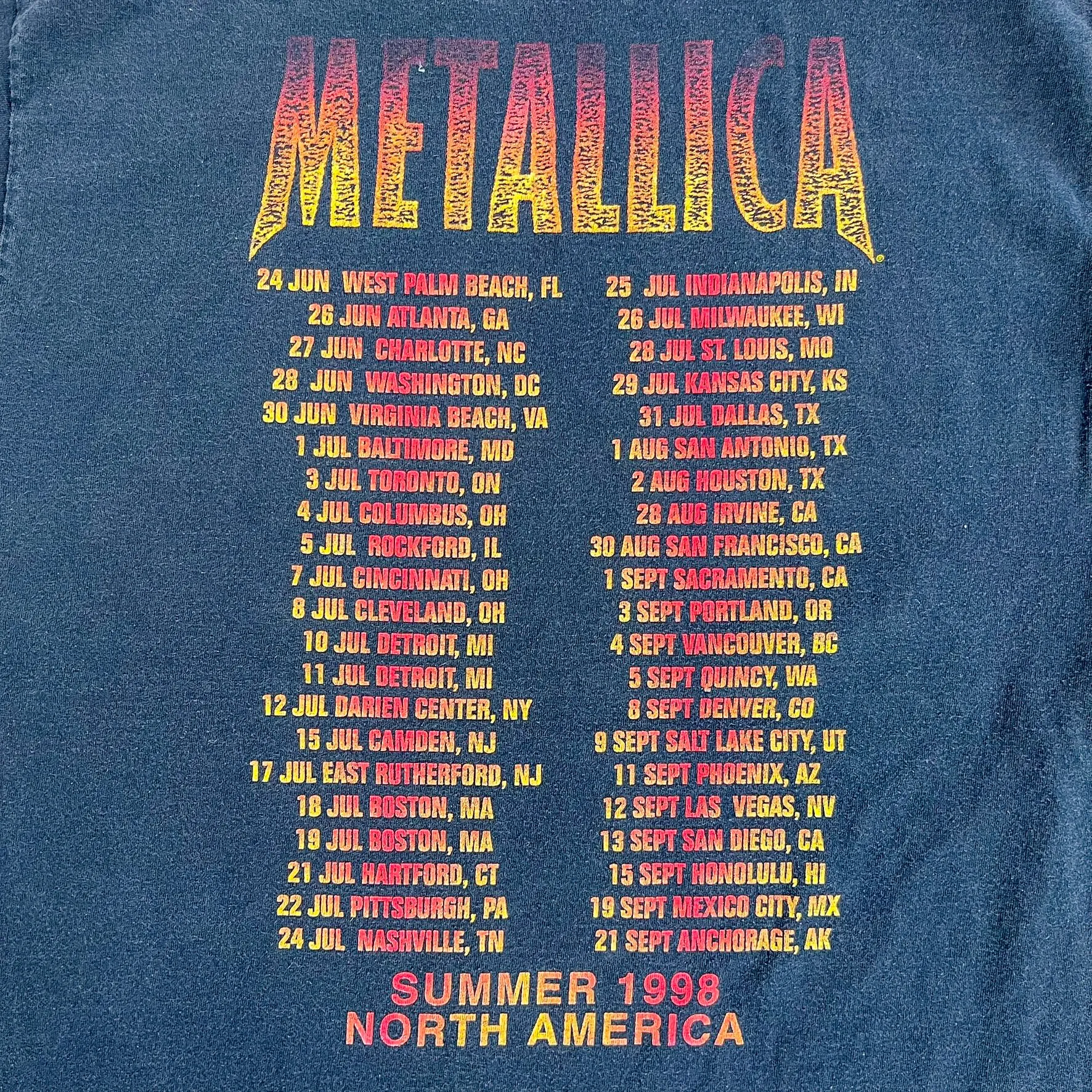 F- Vintage '98 Metallica Summer Tour Picture Tee sold by HG Vintage product image thumbnail 4