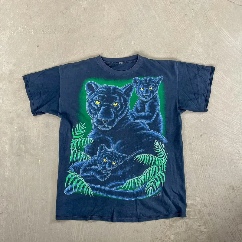 F- Vintage Black Panther Animal Print Tee sold by HG Vintage