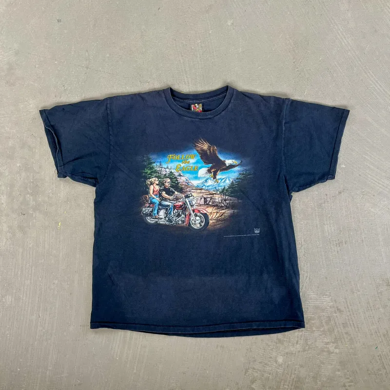 F- Vintage '95 3D Emblem Daytona Bike Week Follow The Eagle Single Stitch Tee sold by HG Vintage