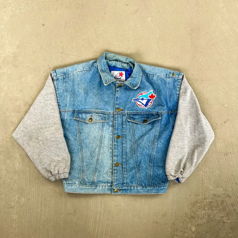 F- Vintage Toronto Blue Jays MLB Street Legends Sweatshirt Denim Jacket sold by HG Vintage