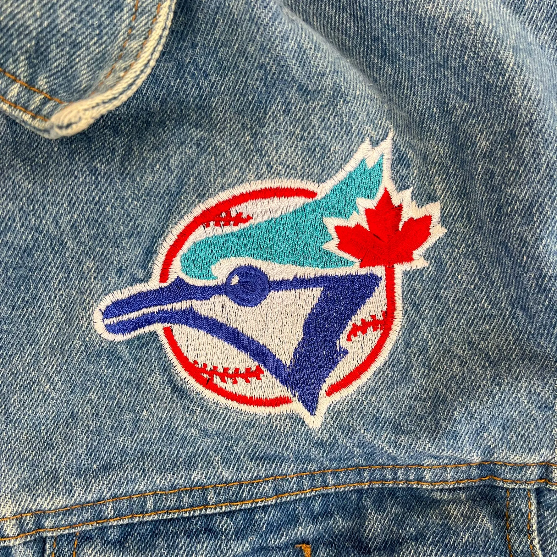 F- Vintage Toronto Blue Jays MLB Street Legends Sweatshirt Denim Jacket sold by HG Vintage product image thumbnail 2