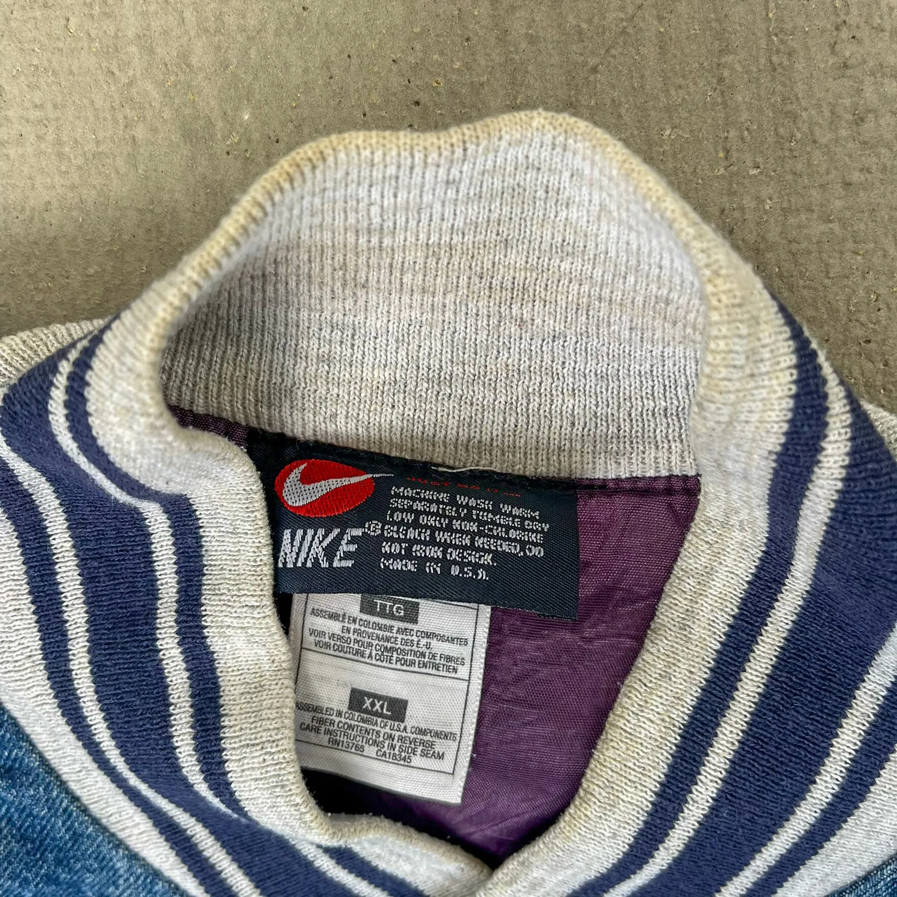 F- Vintage Nike Embroidered Swoosh Sweatshirt Denim Jacket sold by HG Vintage product image thumbnail 5