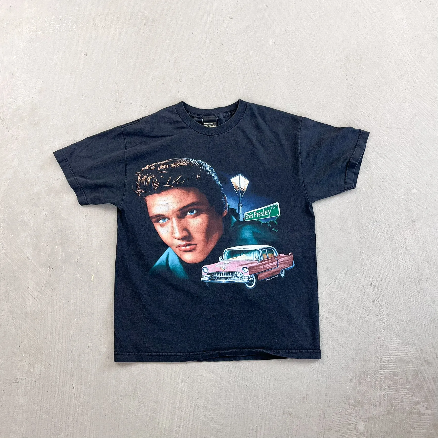 F- Vintage Elvis Presley Blvd & Car Graphic Tee sold by HG Vintage