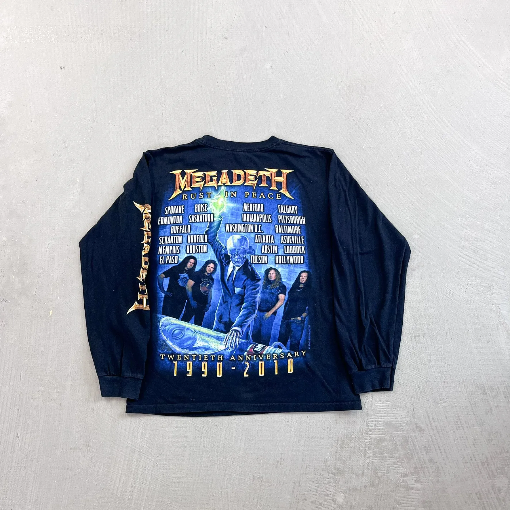 F- Vintage '10 Megadeth Rust In Peace Twentieth Anniversary Long Sleeve Tee sold by HG Vintage product image thumbnail 4