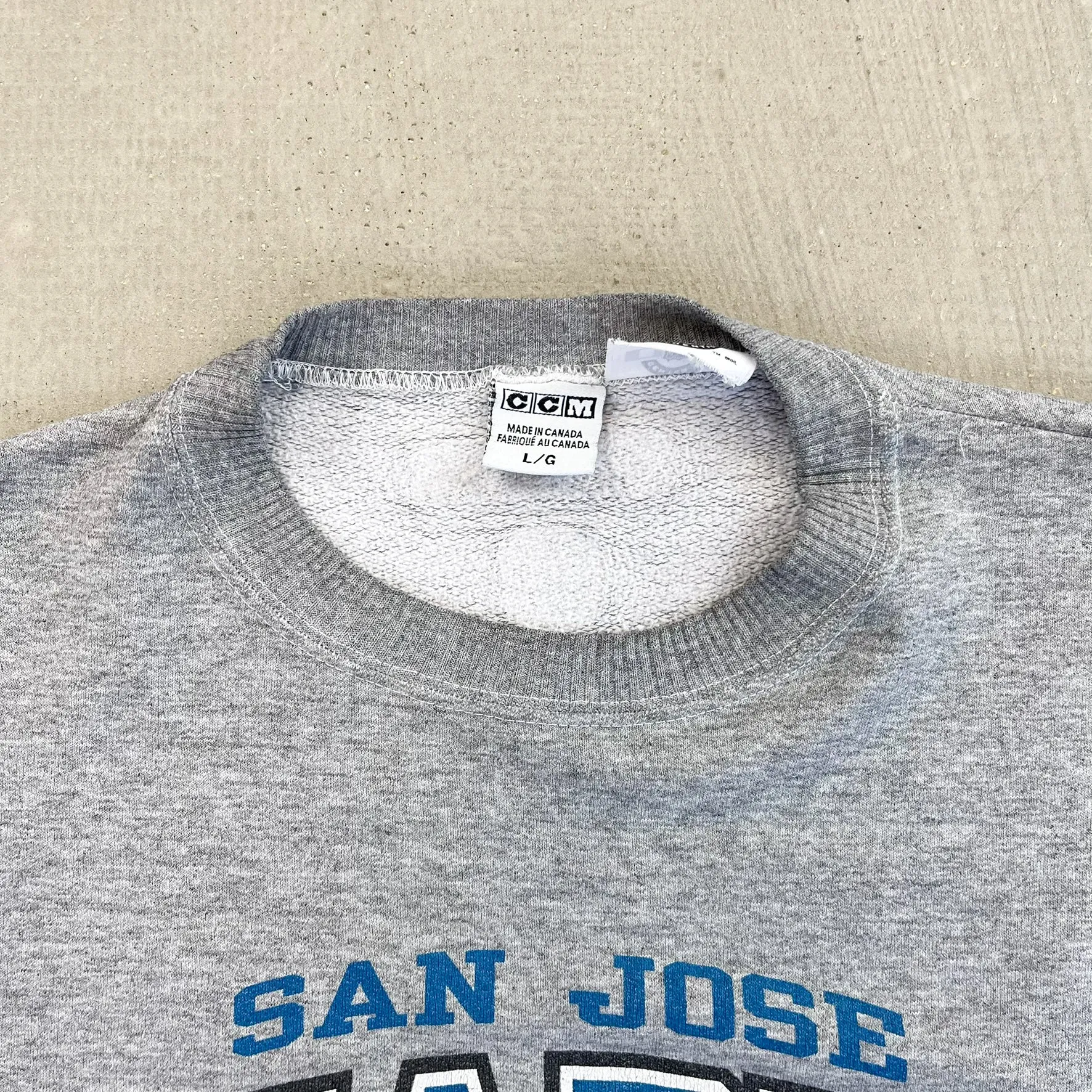 F- Vintage San Jose Shark NHL CCM Logo Crewneck sold by HG Vintage product image thumbnail 3