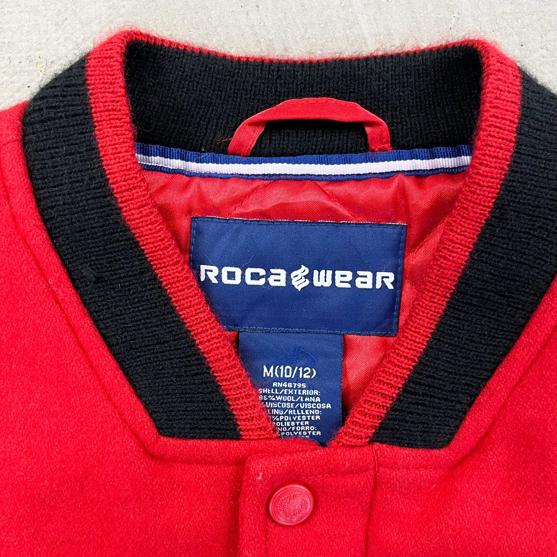 F- Vintage Rocawear Denim Co. Embroidered Text Zip Up Varsity Jacket sold by HG Vintage product image thumbnail 3