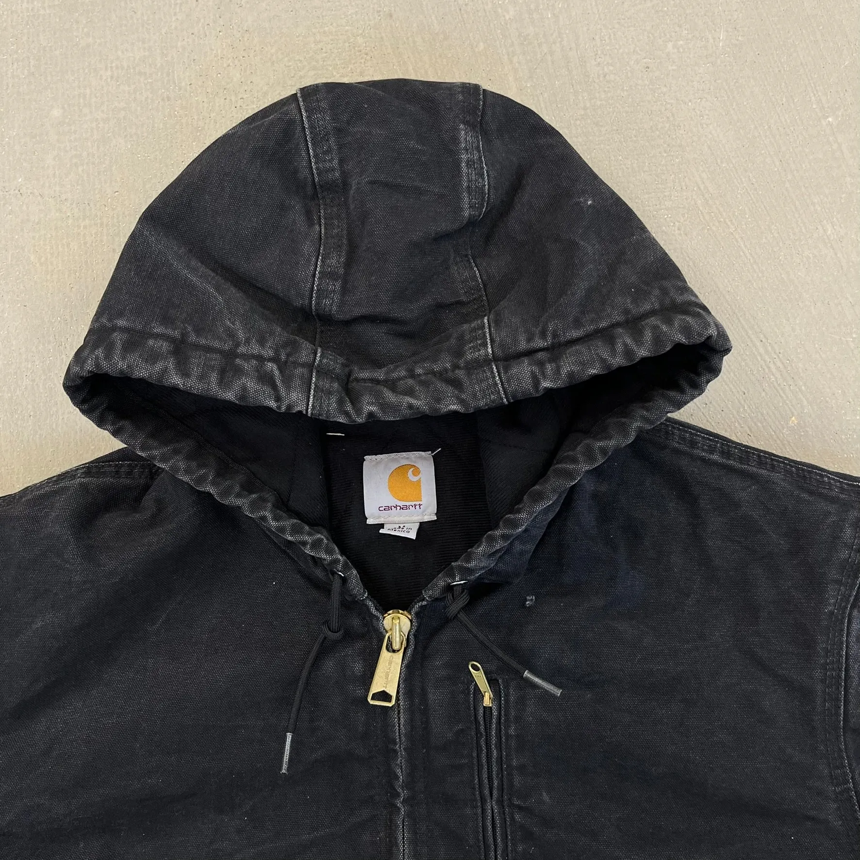 F- Carhartt Canvas Duck Hooded Insulated Black Work Jacket sold by HG Vintage product image thumbnail 4