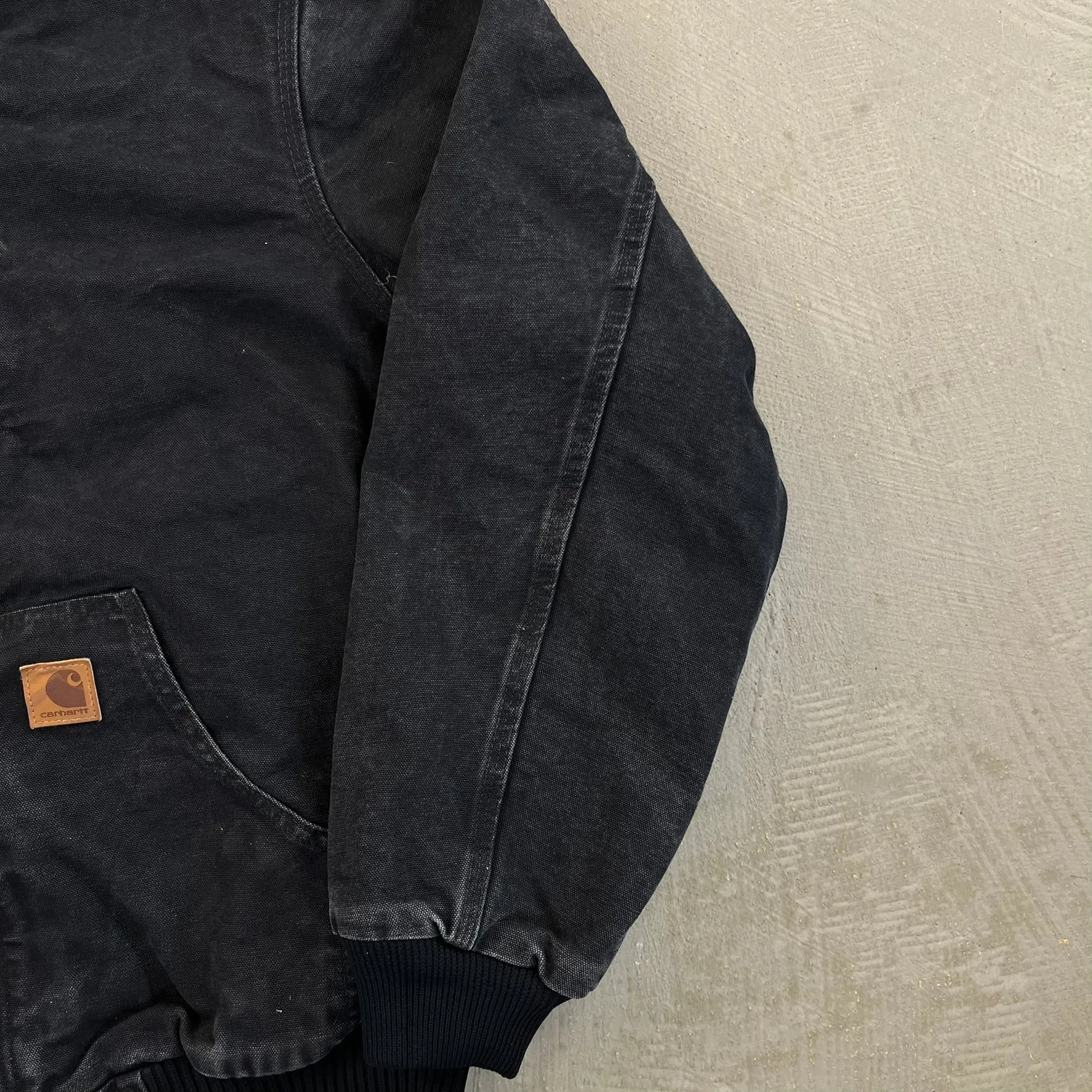 F- Carhartt Canvas Duck Hooded Insulated Black Work Jacket sold by HG Vintage product image thumbnail 5