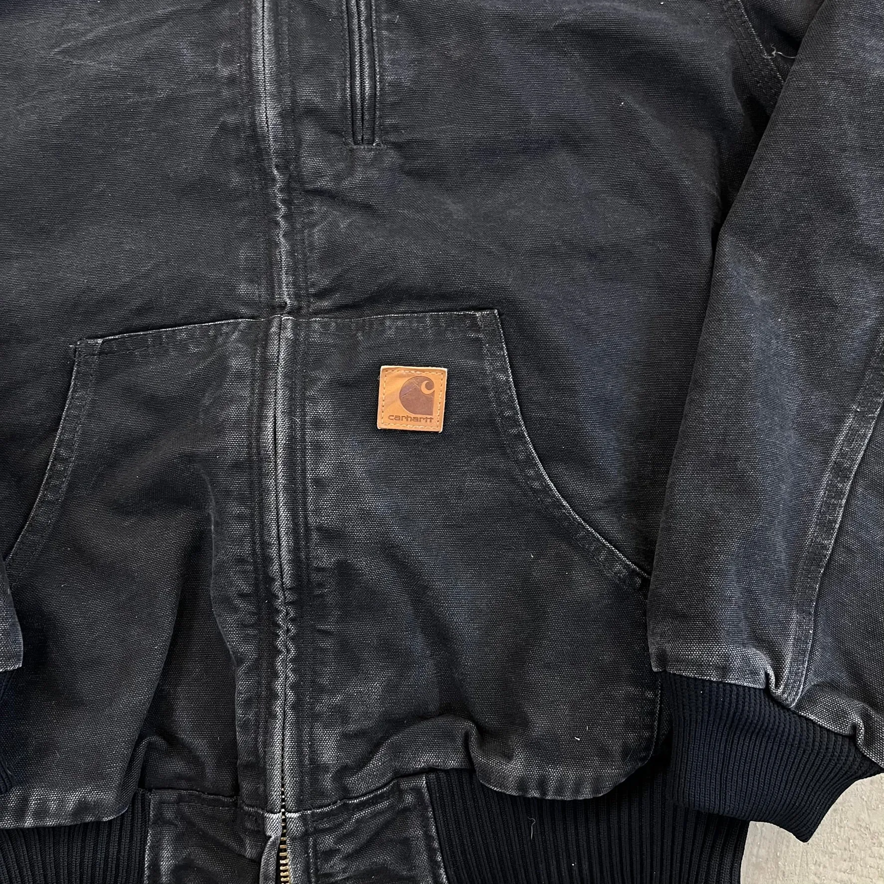 F- Carhartt Canvas Duck Hooded Insulated Black Work Jacket sold by HG Vintage product image thumbnail 3