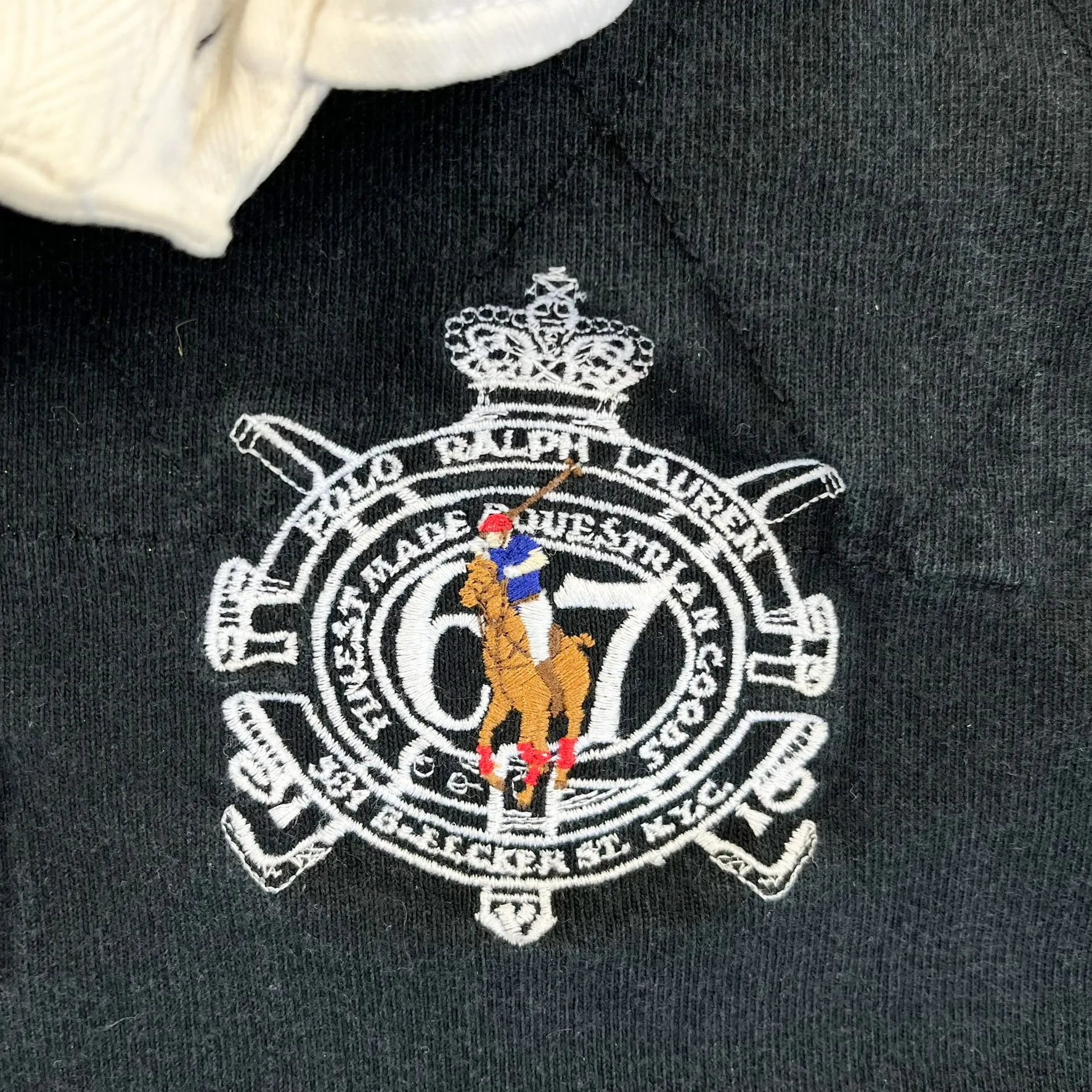 F- Vintage Polo Ralph Lauren Embroidered Crest Black Rugby Shirt sold by HG Vintage product image thumbnail 2
