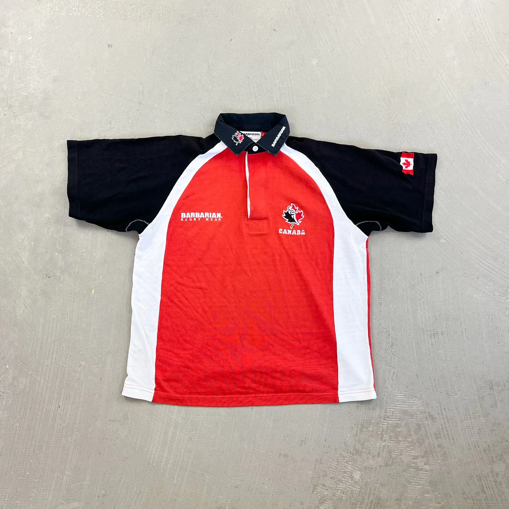 F- Team Canada Barbarian Rugby Wear Short Sleeve Rugby Shirt sold by HG Vintage