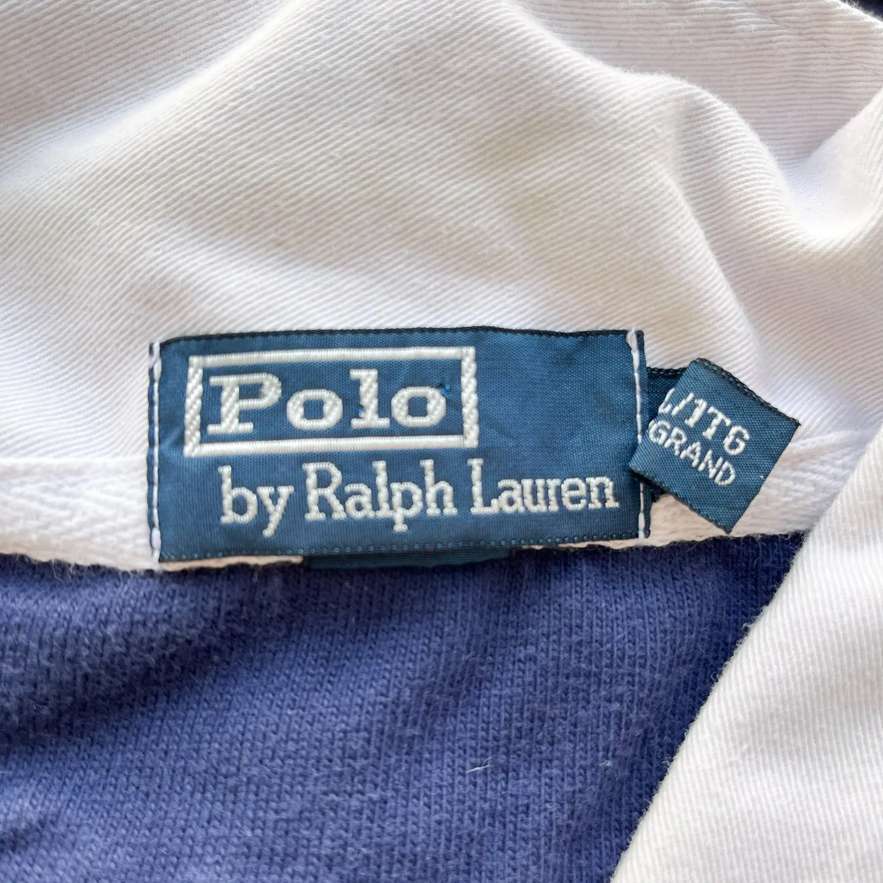 F- Vintage Polo Ralph Lauren Navy Rugby Shirt sold by HG Vintage product image thumbnail 3