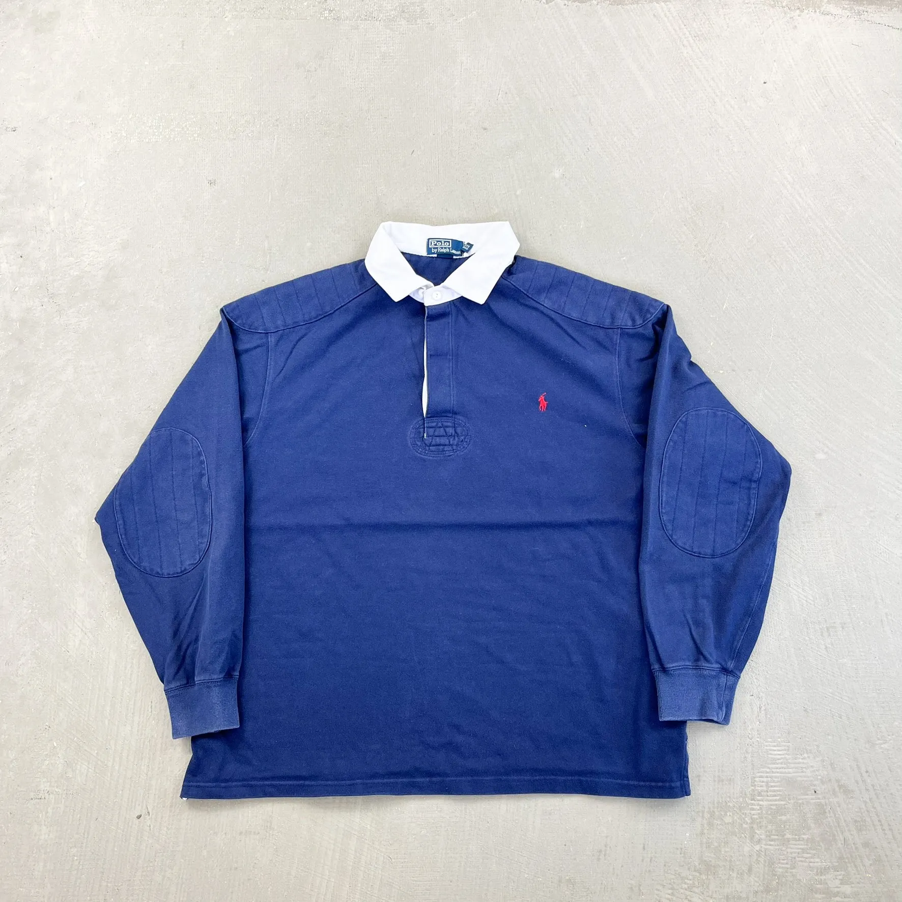 F- Vintage Polo Ralph Lauren Navy Rugby Shirt sold by HG Vintage