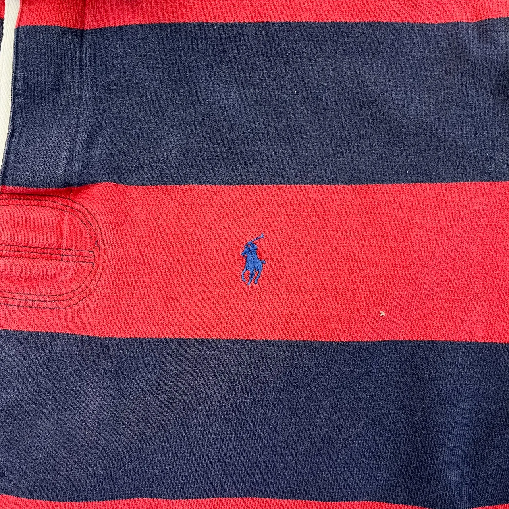 F- Vintage Polo Ralph Lauren Navy/Red Stripped Rugby Shirt sold by HG Vintage product image thumbnail 2