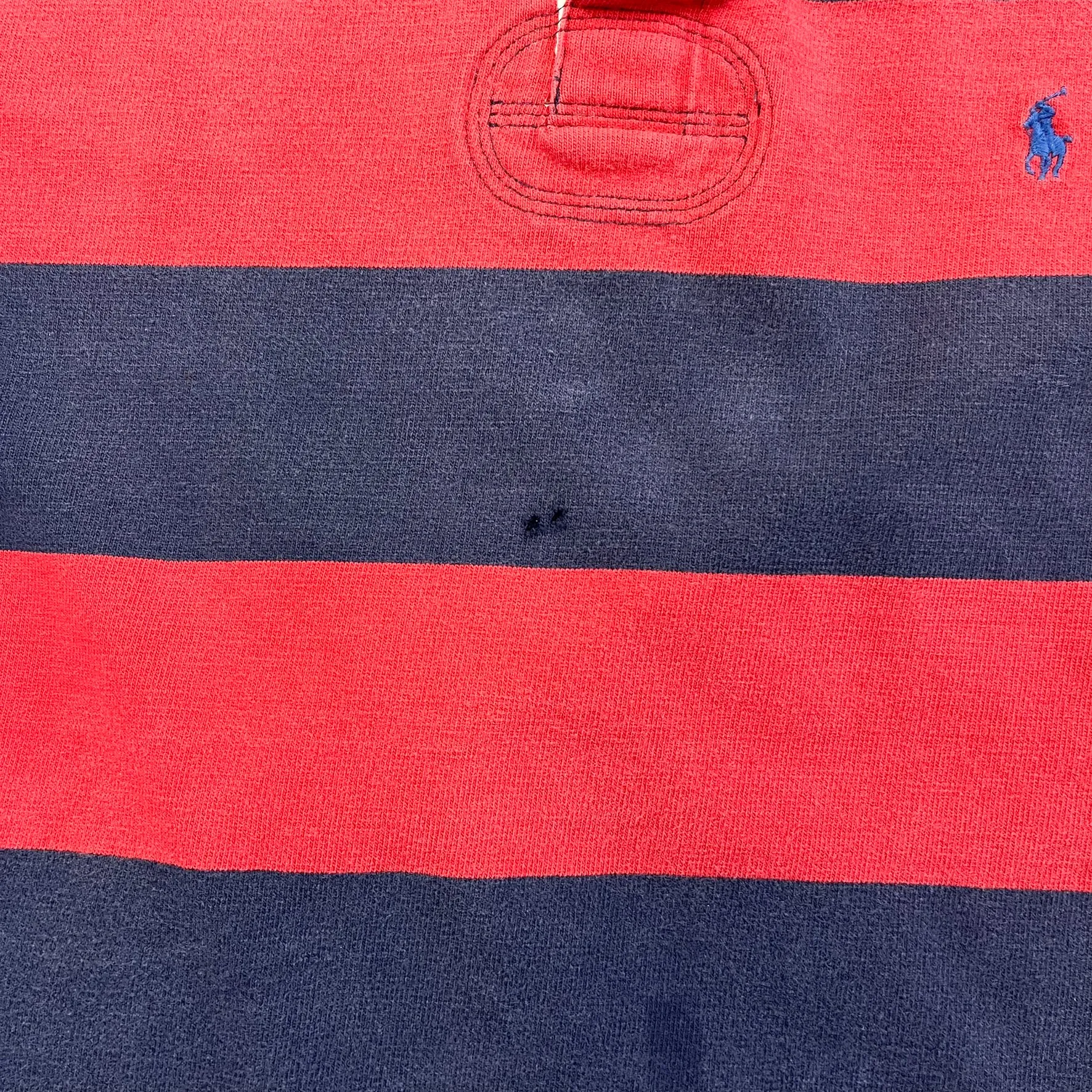 F- Vintage Polo Ralph Lauren Navy/Red Stripped Rugby Shirt sold by HG Vintage product image thumbnail 4