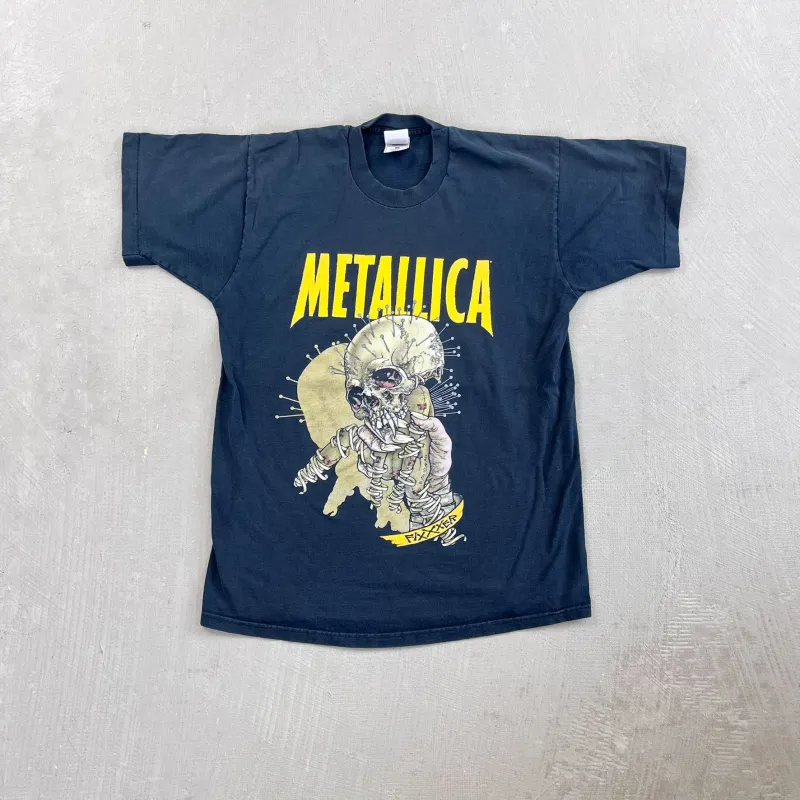 F- Vintage Metallica Fixxer Skulls & Text Single Stitch Tee sold by HG Vintage