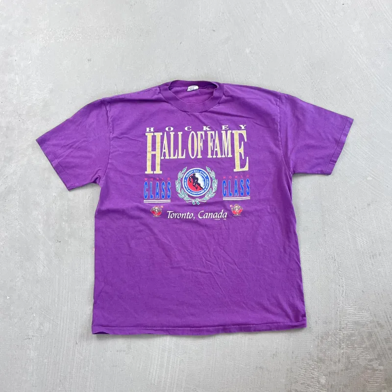 F- Vintage '93 Hockey Hall Of Fame Toronto Graphic Single Stitch Tee sold by HG Vintage
