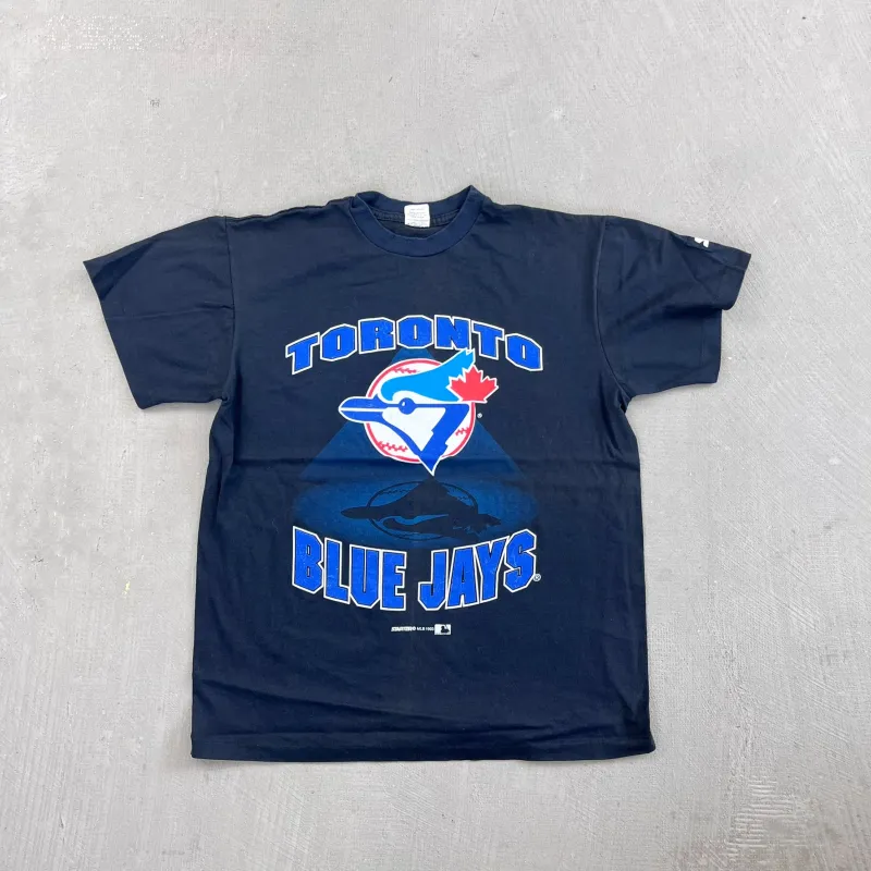 F- Vintage '93 Toronto Blue Jays MLB Starter Text & Logo Single Stitch Tee sold by HG Vintage