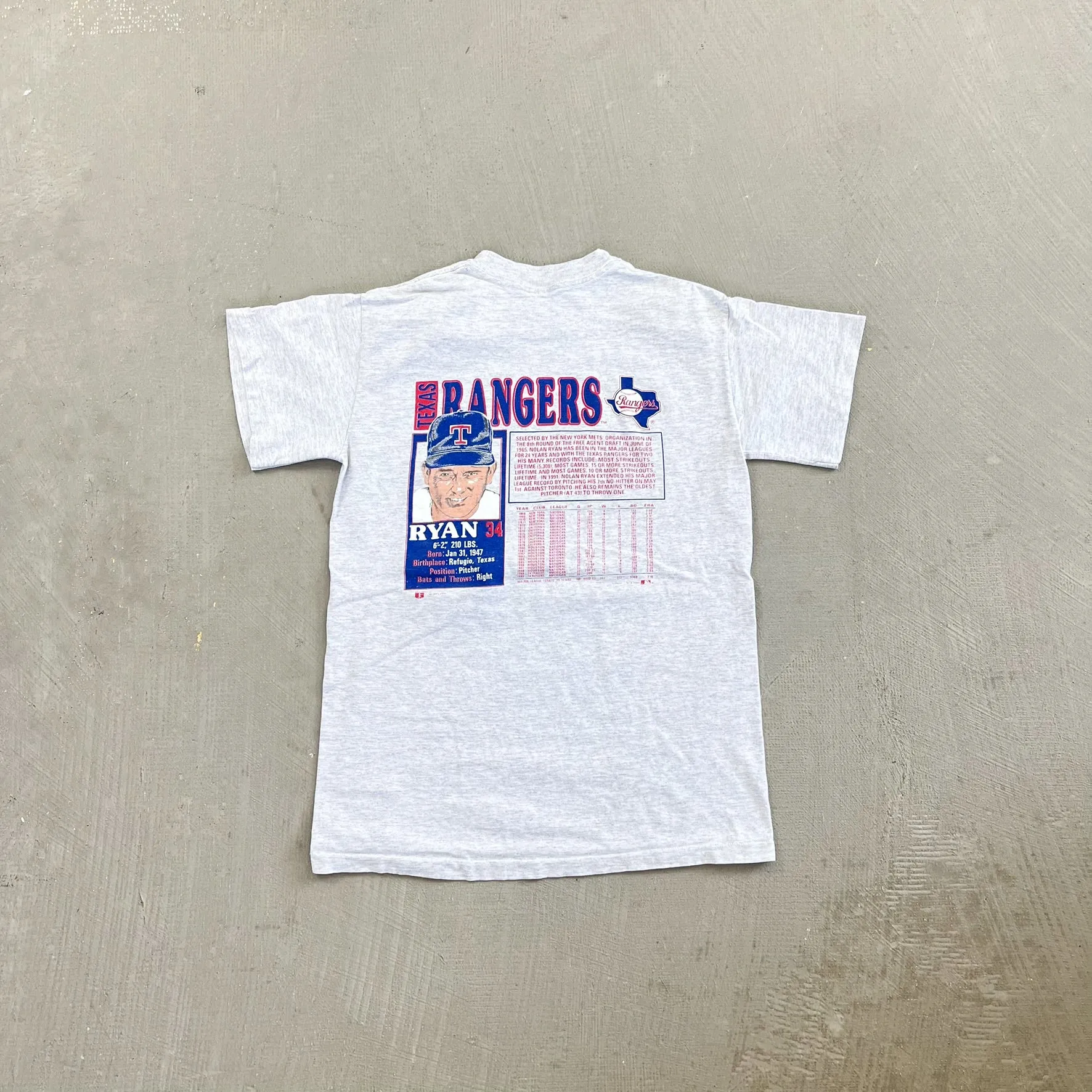 F- Vintage '91 Texas Rangers MLB Nolan Ryan Picture Single Stitch Tee sold by HG Vintage product image thumbnail 4