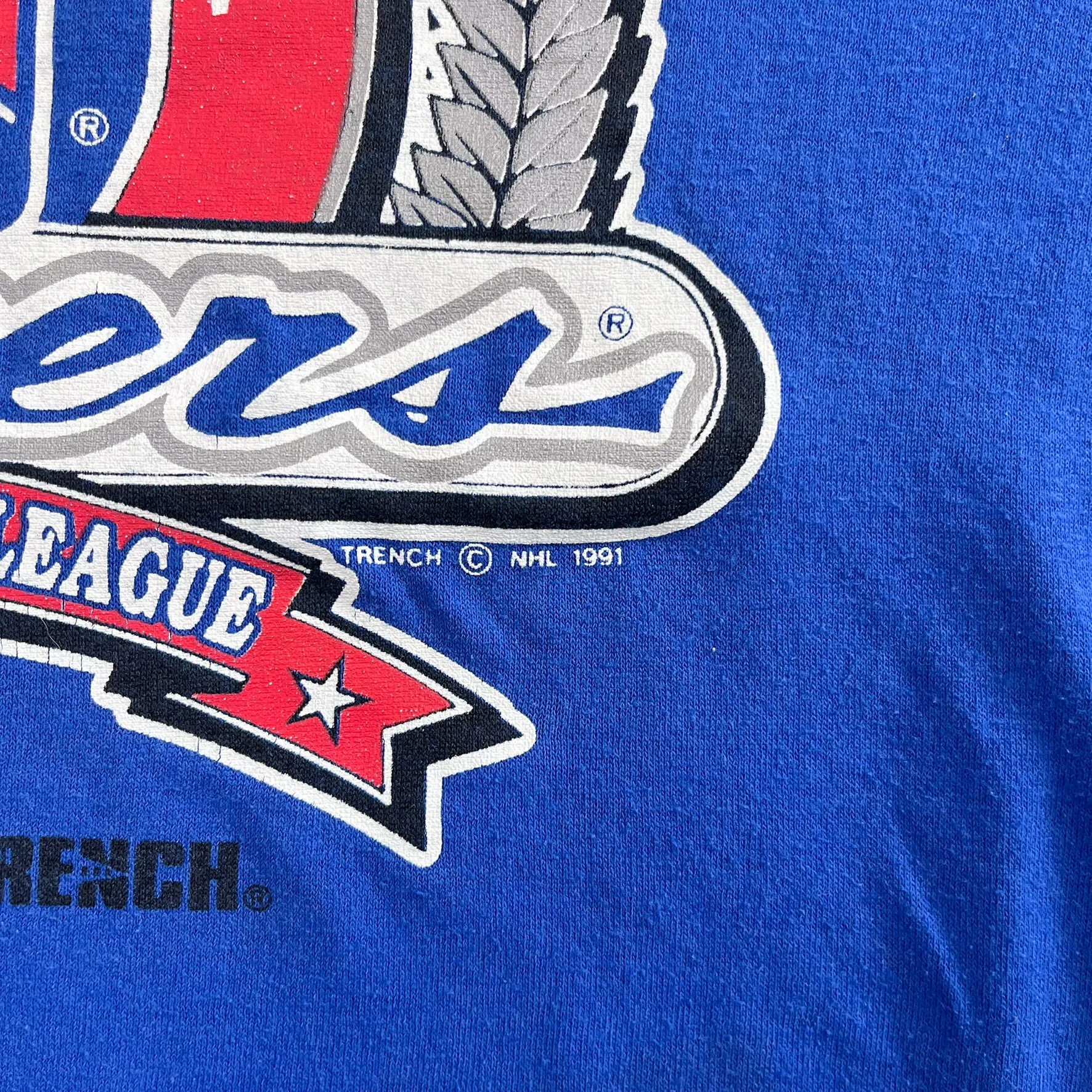 F- Vintage '91 New York Rangers NHL Logo & Text Single Stitch Tee sold by HG Vintage product image thumbnail 4