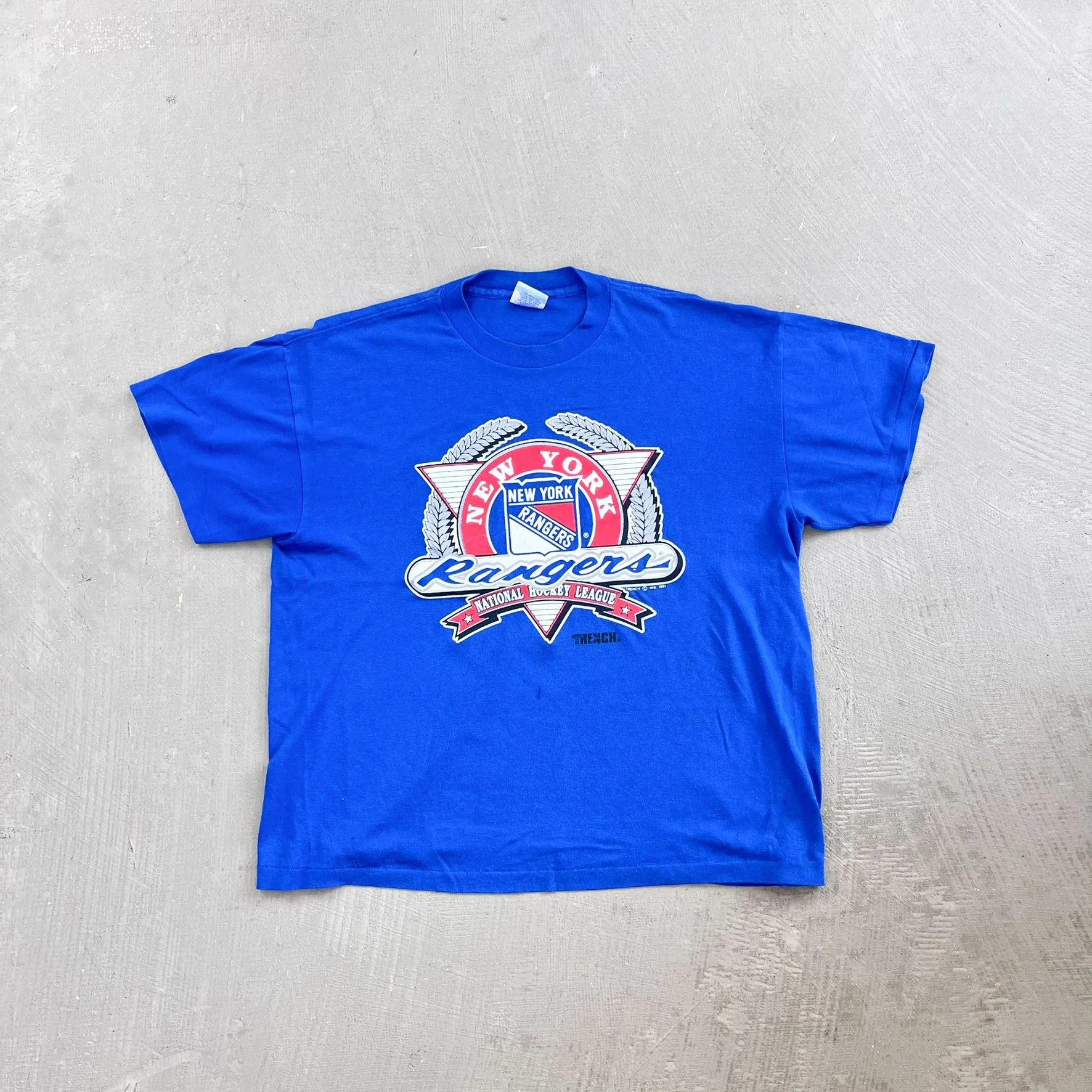 F- Vintage '91 New York Rangers NHL Logo & Text Single Stitch Tee sold by HG Vintage