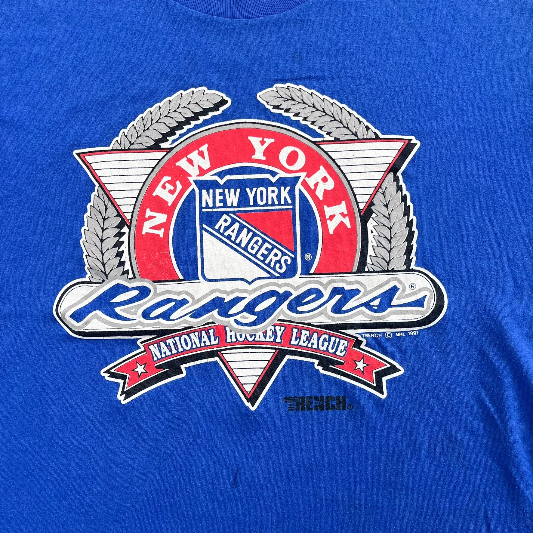 F- Vintage '91 New York Rangers NHL Logo & Text Single Stitch Tee sold by HG Vintage product image thumbnail 2