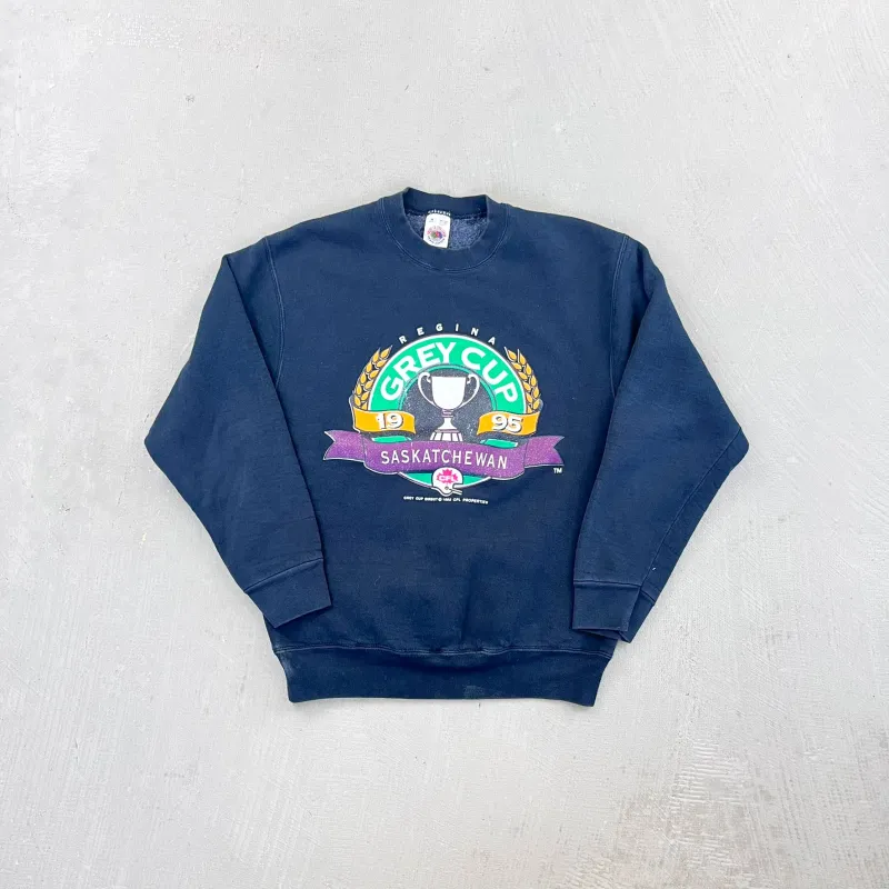 F- Vintage '95 CFL Grey Cup Regina Text Crewneck sold by HG Vintage