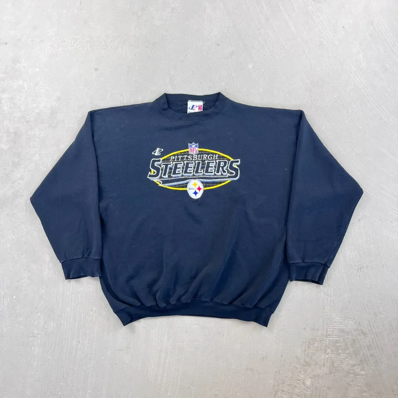 F- Vintage Pittsburgh Steelers NFL Logo Athletic Embroidered Logo Crewneck sold by HG Vintage