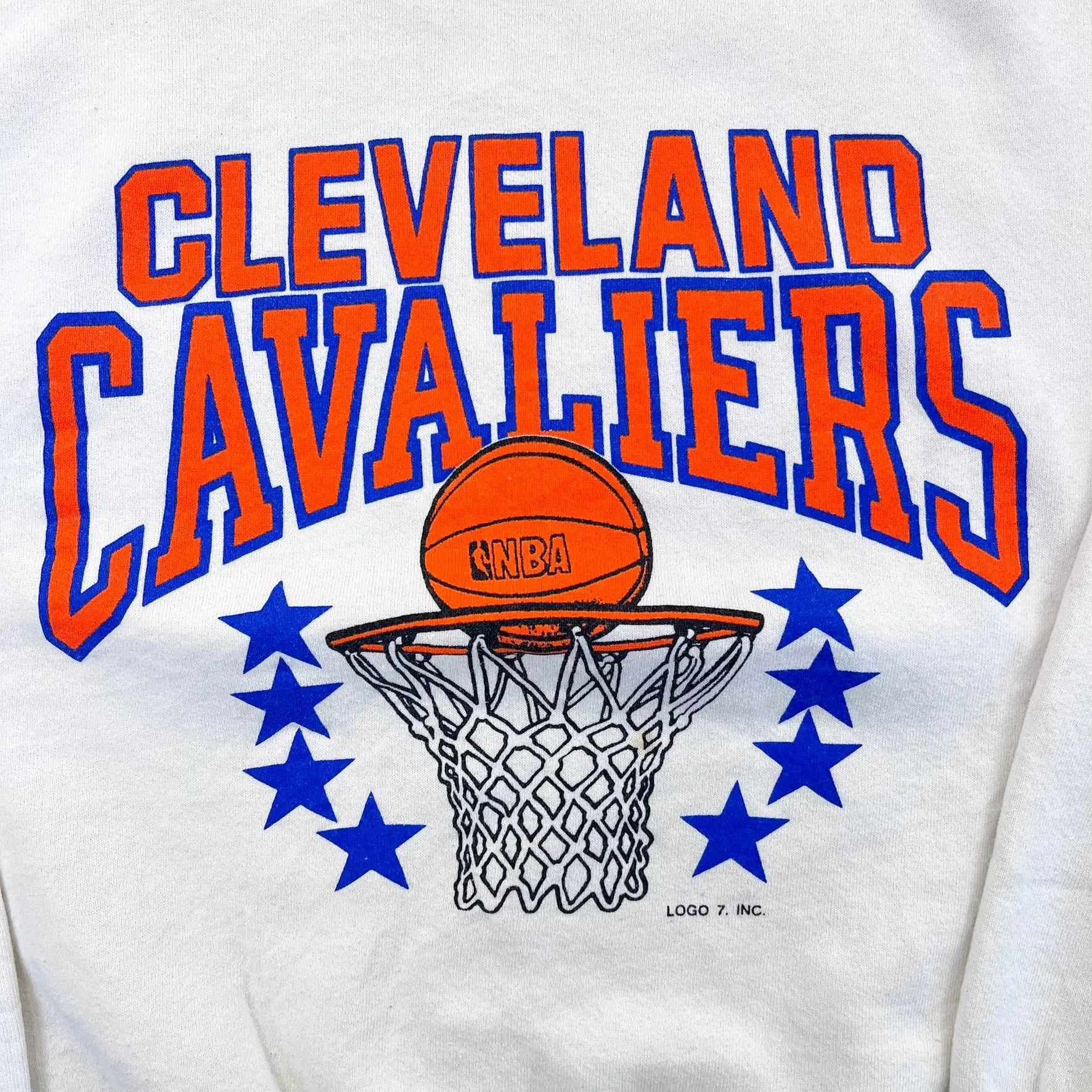 F- Vintage Cleveland Cavaliers NBA Logo 7 Text & Basketball Hoop Crewneck sold by HG Vintage product image thumbnail 2