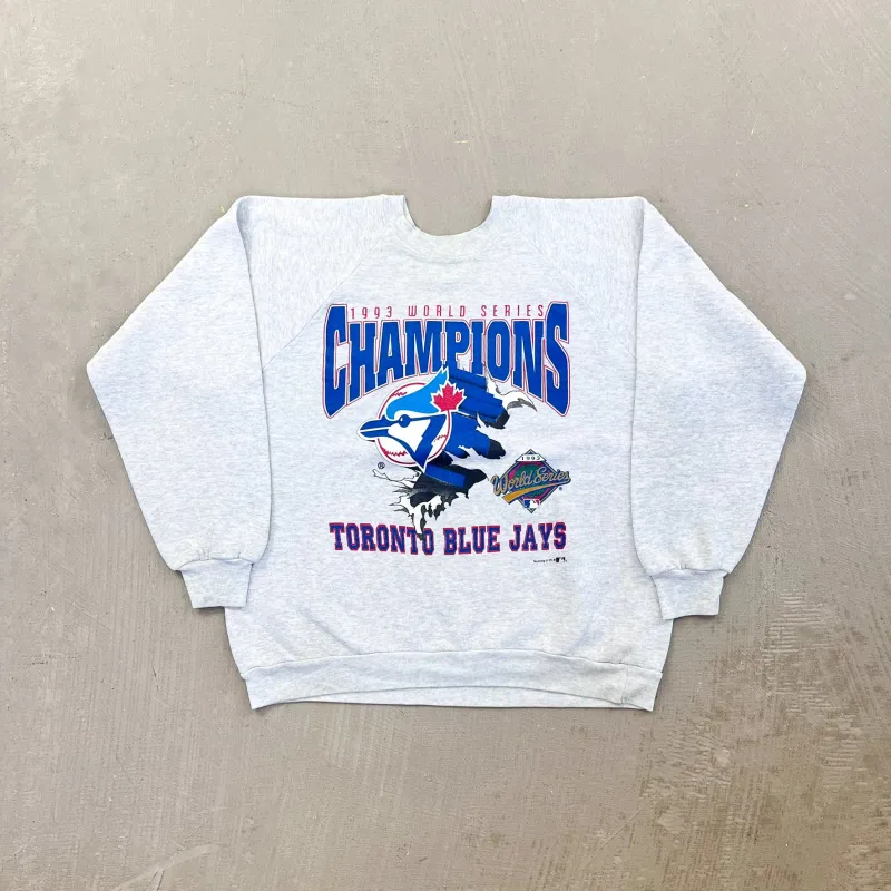 F- Vintage '93 Toronto Blue Jays MLB World Series Champions Crewneck sold by HG Vintage
