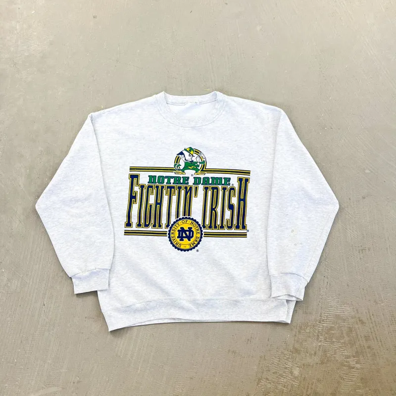 F- Vintage University Of Notre Dame Fightin' Irish Text Crewneck sold by HG Vintage