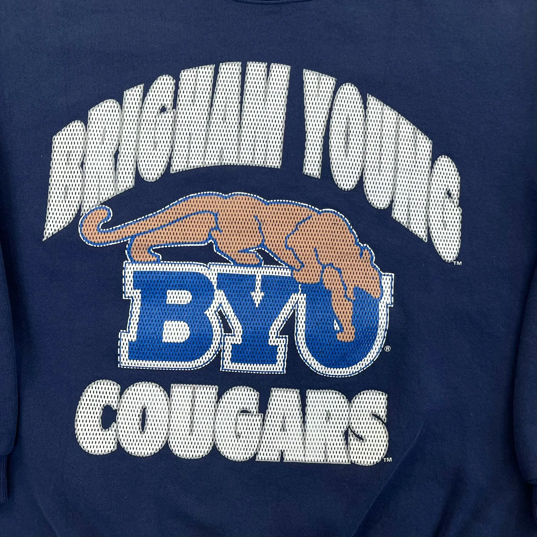 F- Vintage Birmingham Young University Mascot & Text Hanes Heavyweight Crewneck sold by HG Vintage product image thumbnail 2