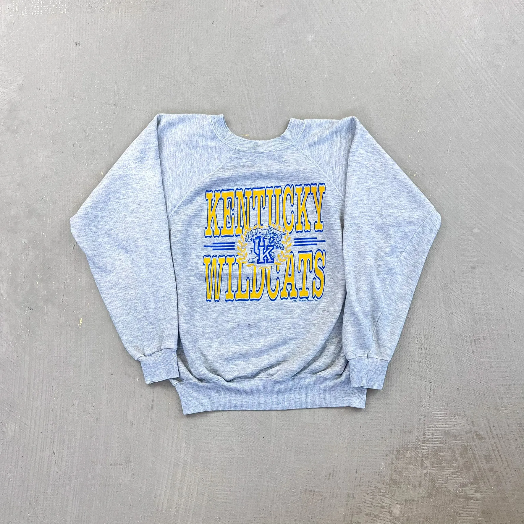 F- Vintage '91 University Of Kentucky Wildcats Logo & Text Crewneck sold by HG Vintage