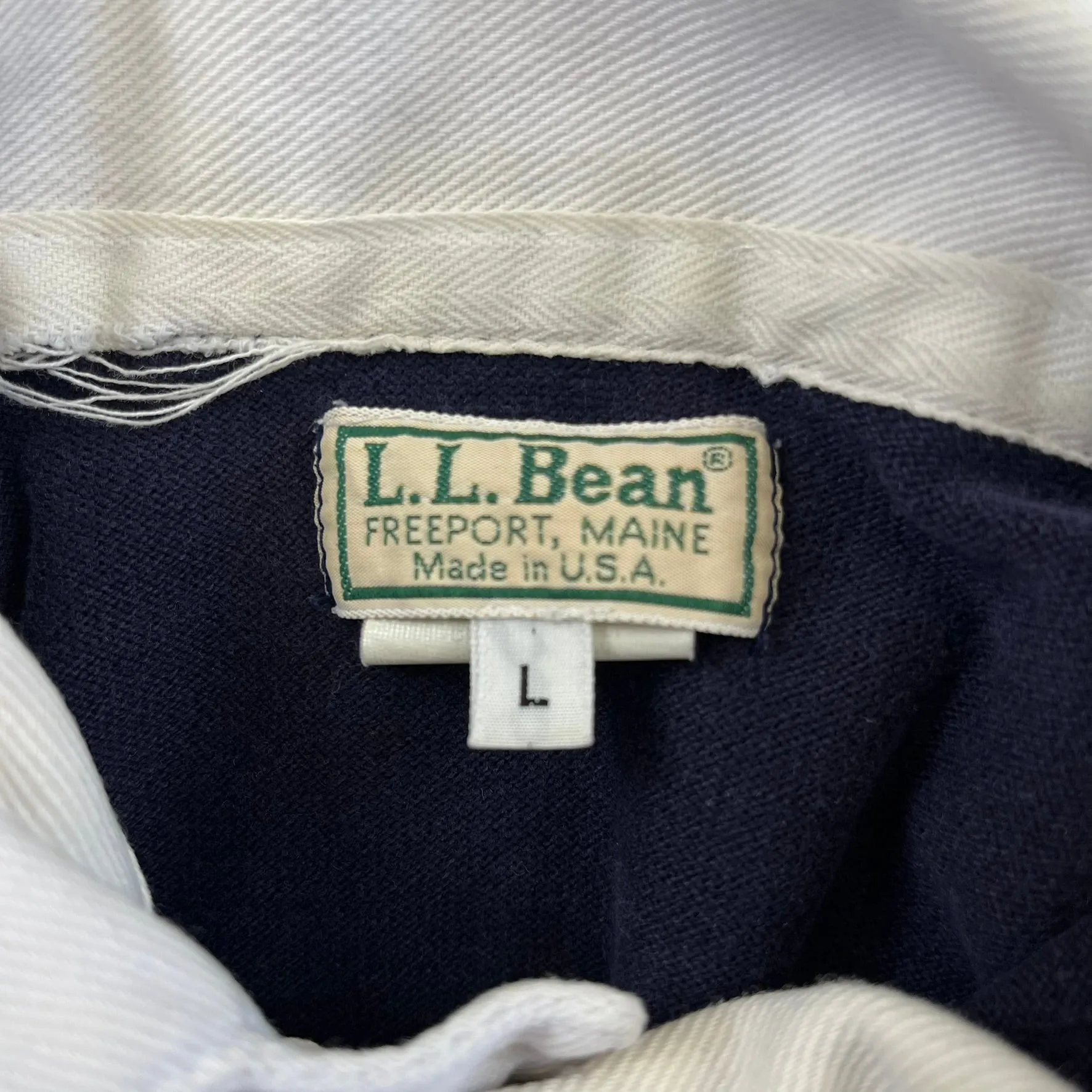 F- Vintage LL Bean Grey/Navy Stripped Rugby Shirt sold by HG Vintage product image thumbnail 5