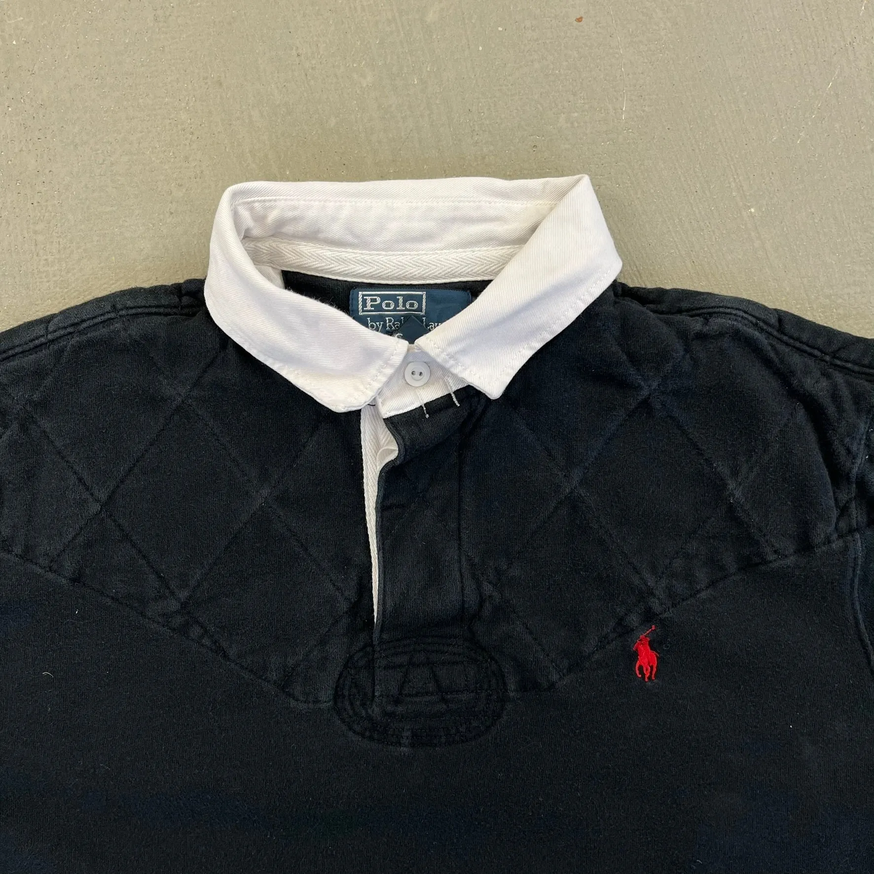 F- Ralph Lauren Polo Black Elbow Pad Rugby Shirt sold by HG Vintage product image thumbnail 3